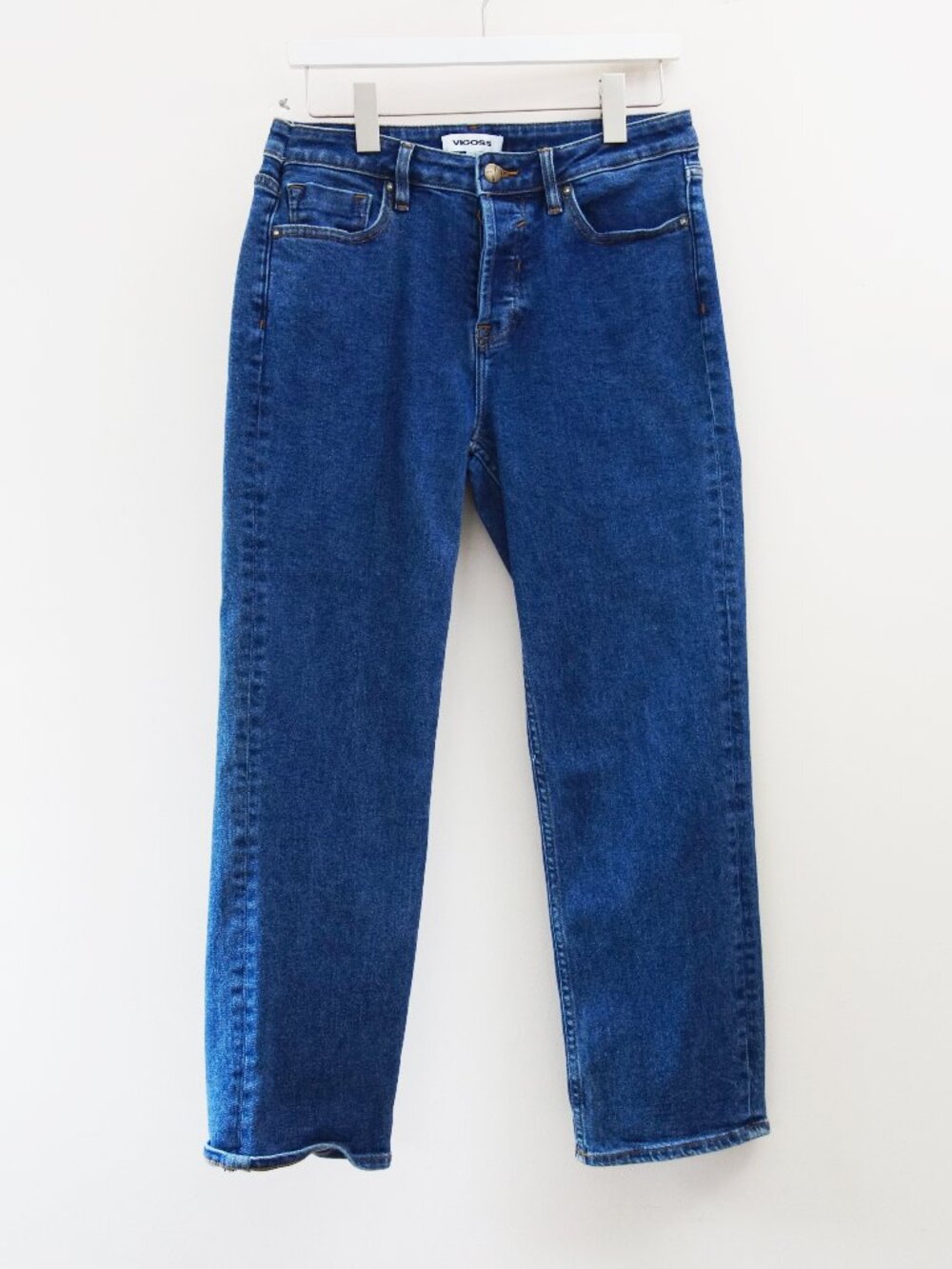 Vigoss High Rise Frankie Slim Straight Leg Jeans Button Fly (29) NWOT!